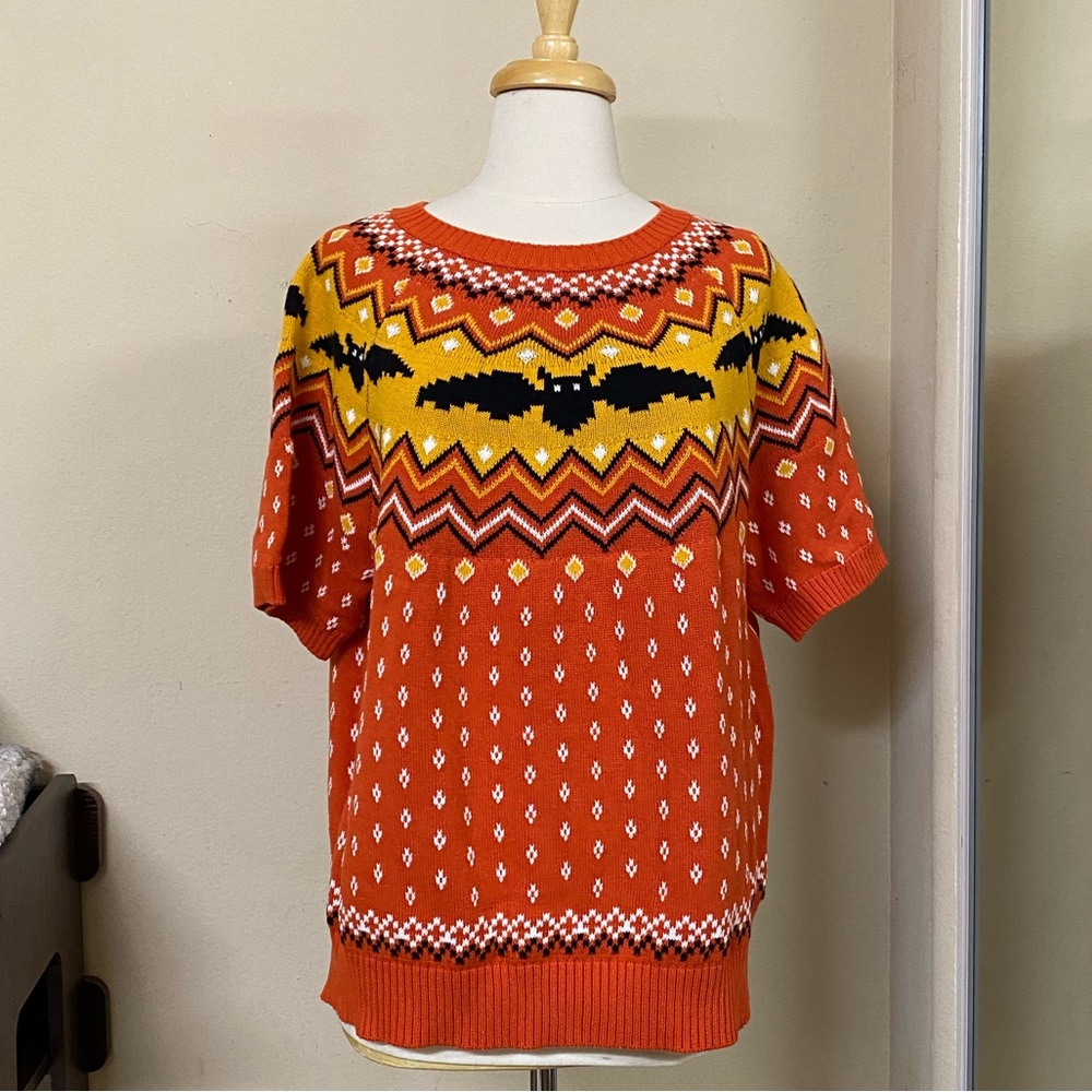 ModCloth Halloween Bat Sweater Short Sleeve